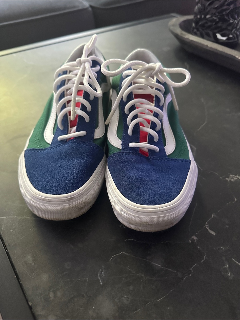 Vans Old Skool Colorblock Sneakers - Blue, Green & Red